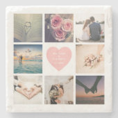 思い出に残るカスタム自分の写真を結婚作成する ストーンコースター (正面)