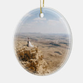 思い出に残るカスタム自分の写真を結婚作成する セラミックオーナメント (左)