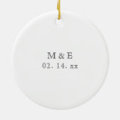 思い出に残るカスタム自分の写真を結婚作成する セラミックオーナメント (裏面)