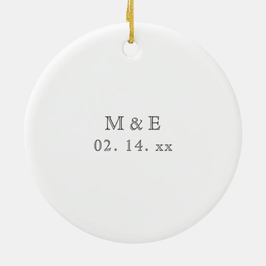 思い出に残るカスタム自分の写真を結婚作成する セラミックオーナメント (裏面)