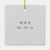 思い出に残るカスタム自分の写真を結婚作成する セラミックオーナメント (裏面)