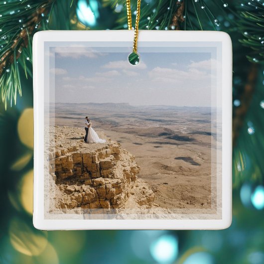 思い出に残るカスタム自分の写真を結婚作成する セラミックオーナメント