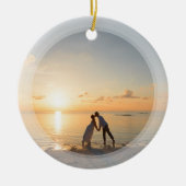 思い出に残るカスタム自分の写真を結婚作成する セラミックオーナメント (正面)