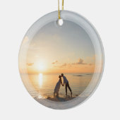 思い出に残るカスタム自分の写真を結婚作成する セラミックオーナメント (左)