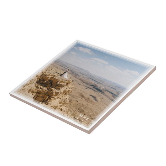 思い出に残るカスタム自分の写真を結婚作成する タイル (側面)