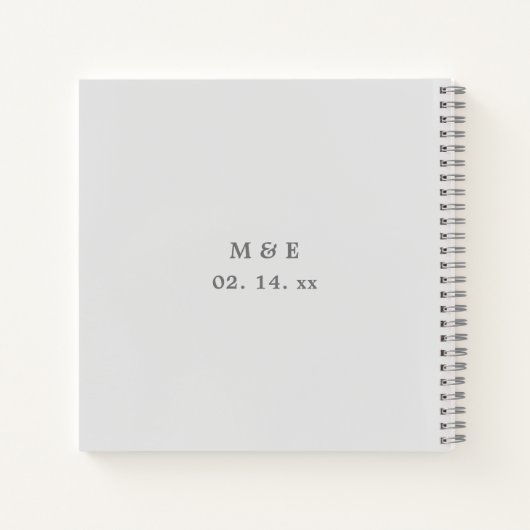 思い出に残るカスタム自分の写真を結婚作成する ノートブック (裏面)