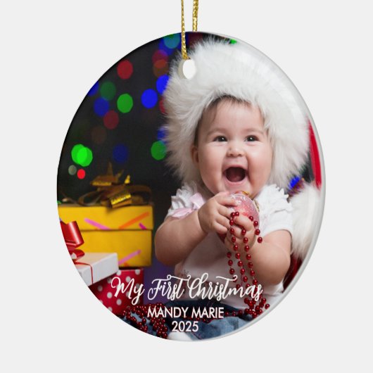思い出に残るベビー初めてのクリスマスオーナメント セラミックオーナメント (左)