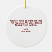 思い出に残るベビー初めてのクリスマスオーナメント セラミックオーナメント (裏面)