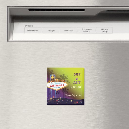 思い出に残るラ結婚スベガスの夜は日付を保存 マグネット (インサイチュ (食洗機))