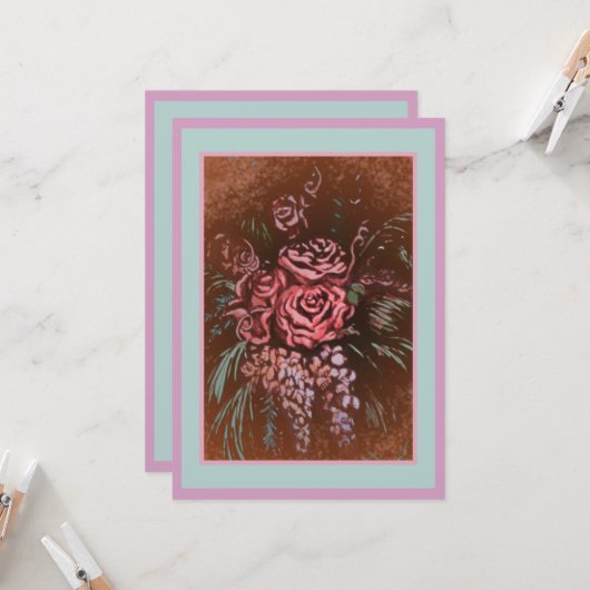 思い出に残るローズの招待状 招待状 (正面/裏面インサイチュ)