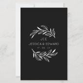 思い出に残る写真Qrコードブラックシックモダン結婚ズ (裏面)