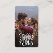 思い出に残る写真Qrコードブラックシックモダン結婚ズ プレイスカード (裏面)