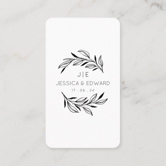 思い出に残る写真Qrコードレッドシックモダン結婚ズ プレイスカード (裏面)