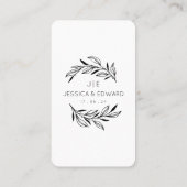 思い出に残る写真Qrコード赤モダン白結婚 プレイスカード (裏面)