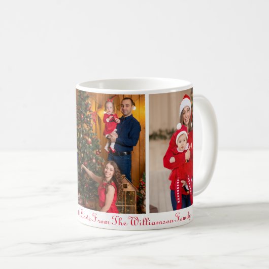 思い出に残る家族のクリスマスフォトマグカップ コーヒーマグカップ (正面右)