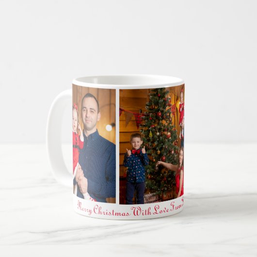 思い出に残る家族のクリスマスフォトマグカップ コーヒーマグカップ (正面左)