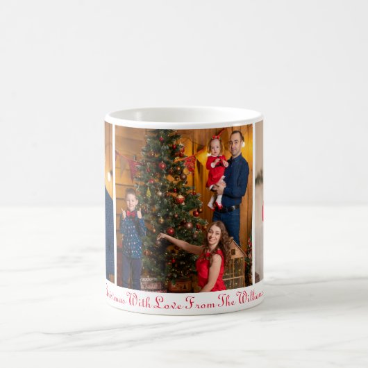 思い出に残る家族のクリスマスフォトマグカップ コーヒーマグカップ (中央)