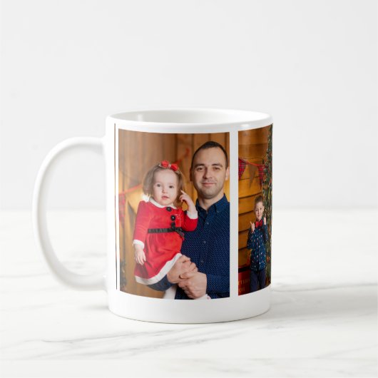 思い出に残る家族のクリスマスフォトマグカップ コーヒーマグカップ (左)