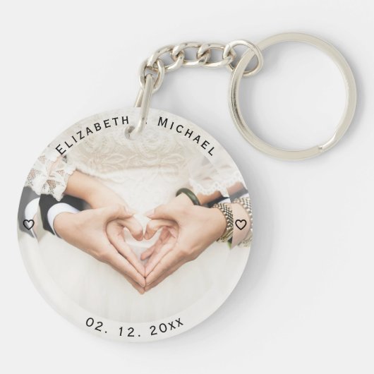 思い出に残る新しい写真結婚を作結婚成する キーホルダー (裏面)