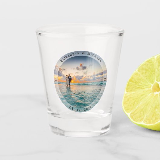 思い出に残る新しい写真結婚を作結婚成する ショットグラス (正面)