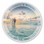 思い出に残る新しい写真結婚を作結婚成する シール (正面)