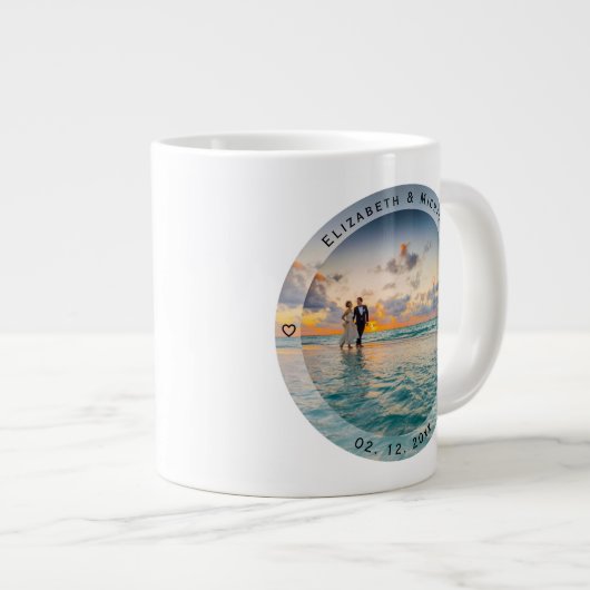 思い出に残る新しい写真結婚を作結婚成する ジャンボコーヒーマグカップ (正面右)