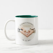 思い出に残る新しい写真結婚を作結婚成する ツートーンマグカップ (左)