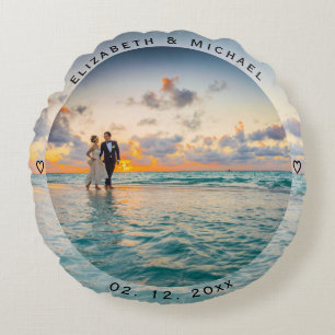 思い出に残る新しい写真結婚を作結婚成する ラウンドクッション