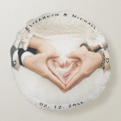 思い出に残る新しい写真結婚を作結婚成する ラウンドクッション (裏面)