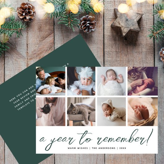 思い出に残る1年を振り返る 8枚の写真コラージュ シーズンカード