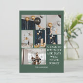 思い出に残る1年　６枚の写真コラージュ　緑 シーズンカード (スタンド正面)