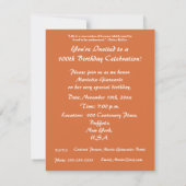 思い出に残る100年！ – 誕生日パーティー/オレンジリリー 招待状 (裏面)