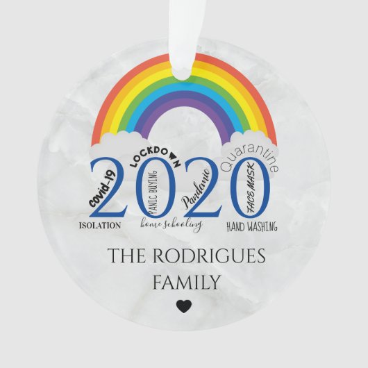 思い出に残る2020コビデのパンデミックなクリスマスツリー オーナメント (正面)