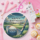 思い出に残る50番目の誕生日ゴルフお祝い ペーパープレート (パーティー)