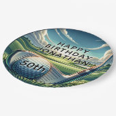 思い出に残る50番目の誕生日ゴルフお祝い ペーパープレート (アングル)