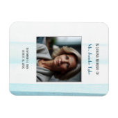 思い出に浮かぶ青エレガントい葬式 マグネット (横)