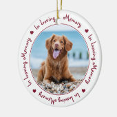 思い出に赤い形見ペット記念碑 セラミックオーナメント (左)