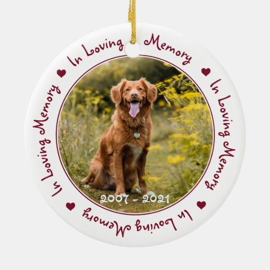 思い出に赤い形見ペット記念碑 セラミックオーナメント (裏面)