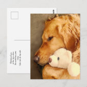 思い出のあなたが愛おしい悲しいゴールデンレトリバーのペット ポストカード (正面/裏面)