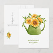 思い出のあなた ヒマワリの水やりの缶 ポストカード (正面/裏面)