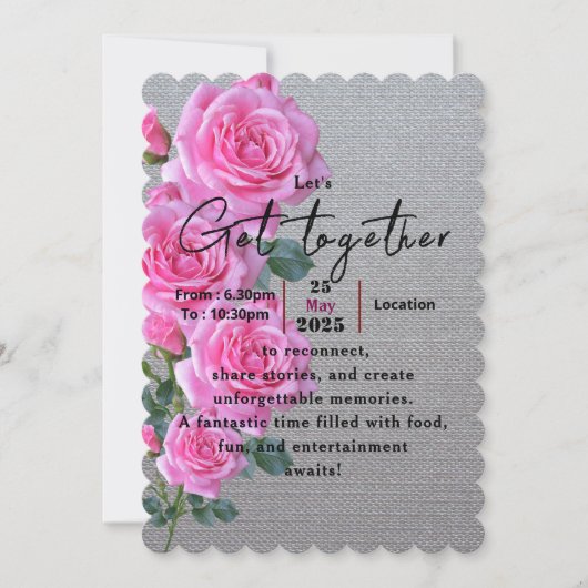 思い出のあるバラ 招待状 (正面)
