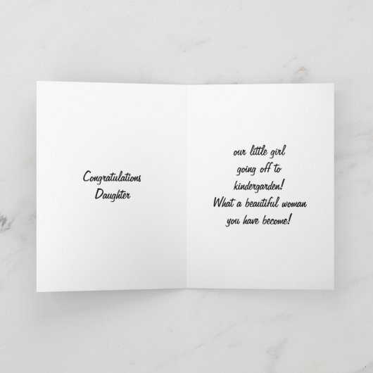 思い出のある娘の卒業生 カード (内部)