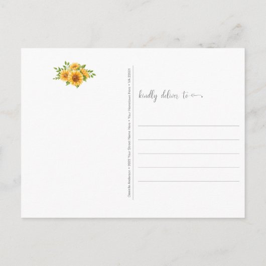 思い出のひまわりとじょうろ ポストカード (裏面)