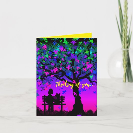 思い出のカード　犬と夕焼け カード (正面)