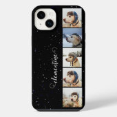 思い出のキャプチャInstagram家族の写真コラージュ iPhoneケース (裏面)