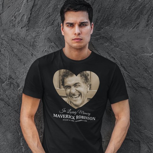 思い出のハートの写真の追悼メモリアル Tシャツ