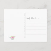 思い出のピンクと白の花の水やりの缶 ポストカード (裏面)