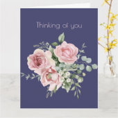 思い出のピンクの植物ローズ カード (黄色い花)