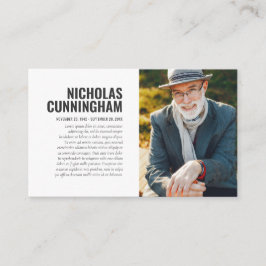 思い出のフォトカードを愛する葬儀記念碑 名刺