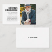 思い出のフォトカードを愛する葬儀記念碑 名刺 (正面/裏面)